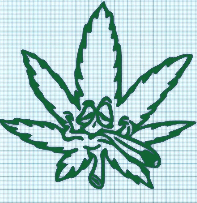 HAPPY WEED LEAF - WALL ART by Ogama Industries | Download free STL model | Printables.com