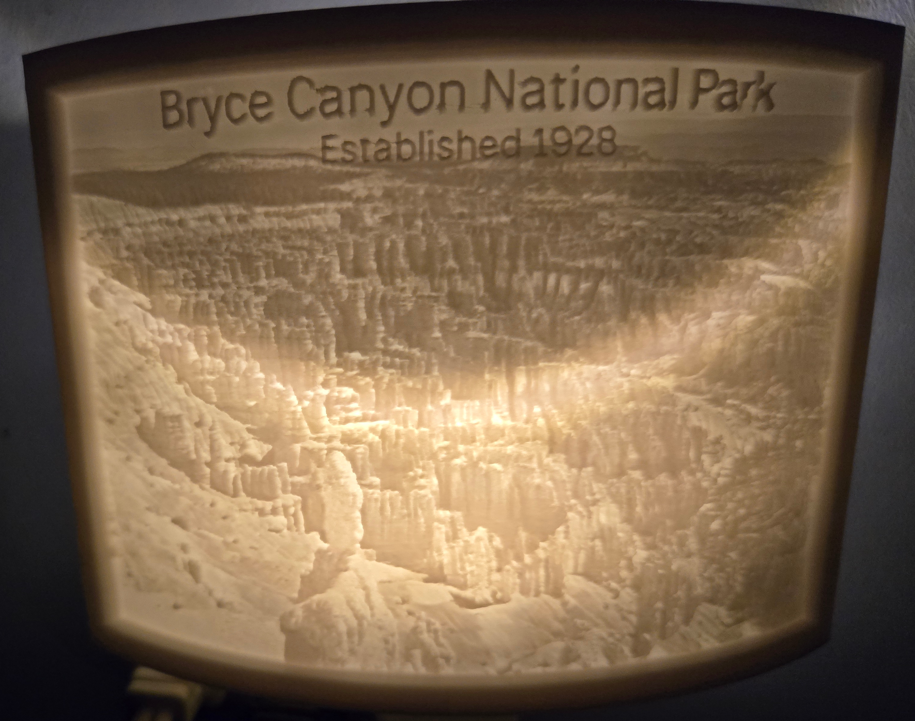 Bryce Canyon Nightlight Lithophane