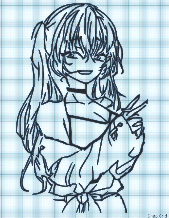PINK ANIME GIRL - WALL ART