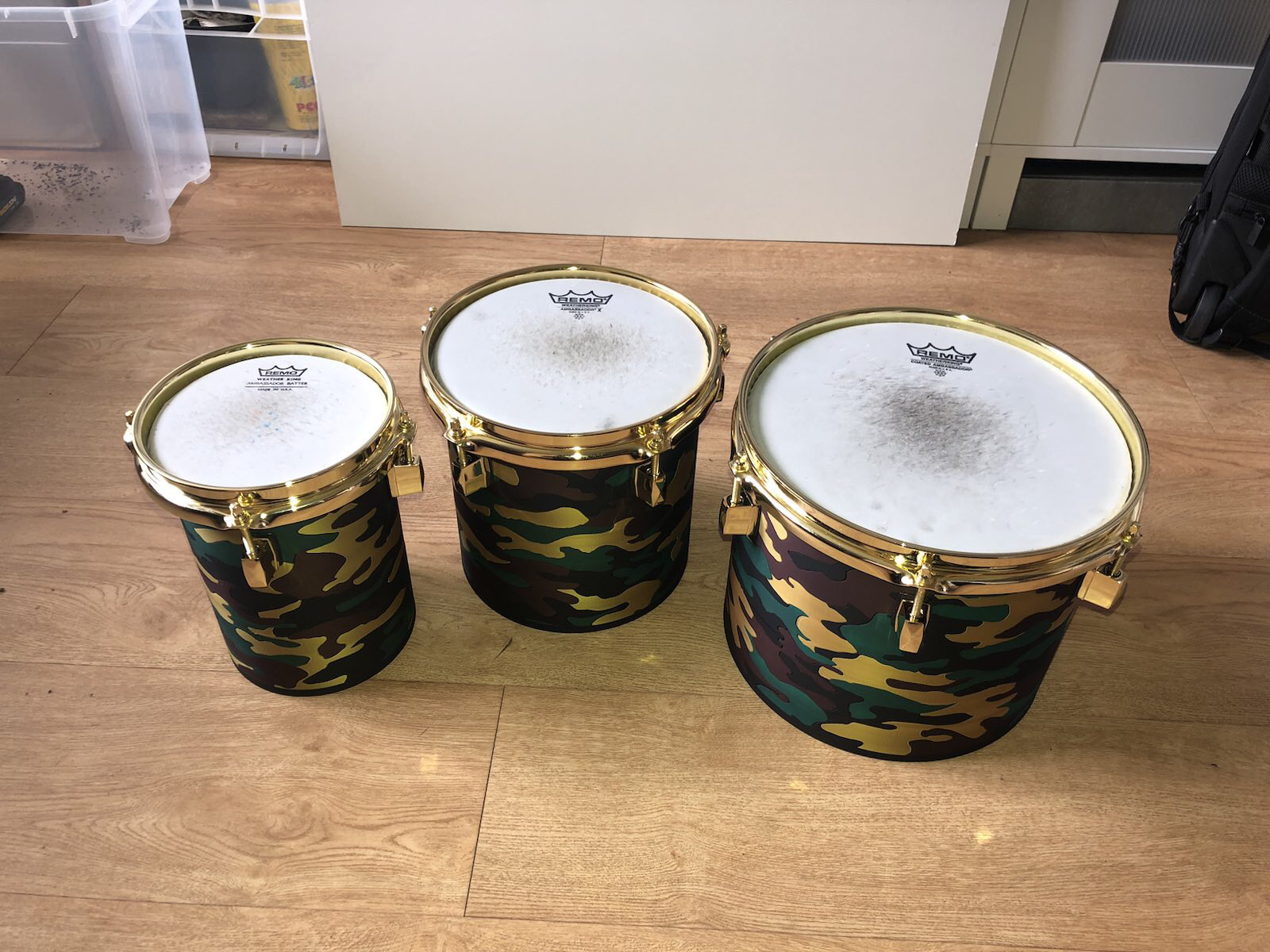 3d Drums: Camouflage Concert-Toms 6" 8" 10" - Multicolour Print
