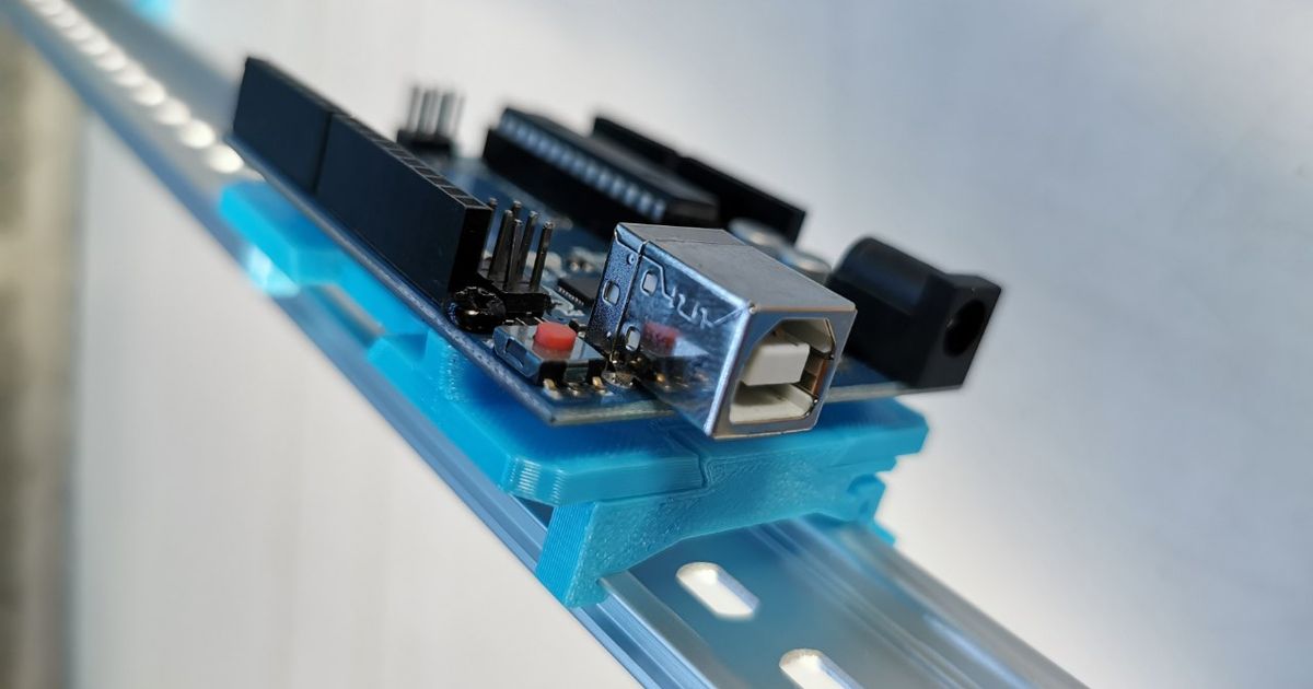 DIN Mount for Arduino Uno (Adjustable orientation) by nans | Download ...