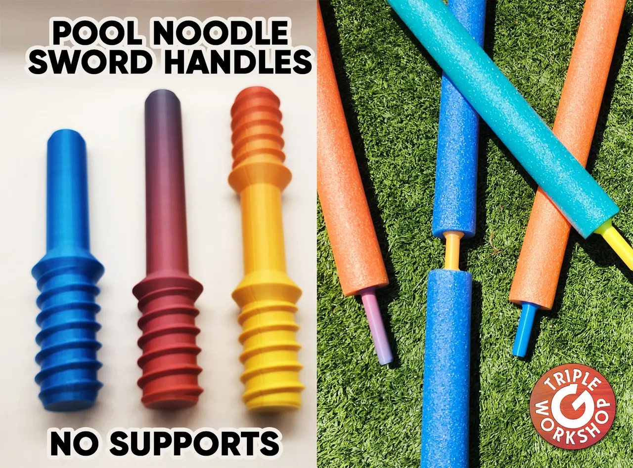 Pool Noodle Sword Handles - No Supports by Triple G Workshop, Download  free STL model