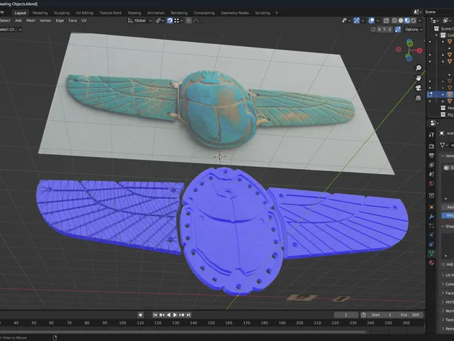 Egyptian Scarab Amulet with Wings
