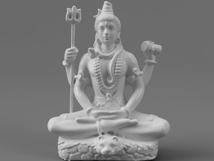 Shiva in Meditation on Tiger Skin