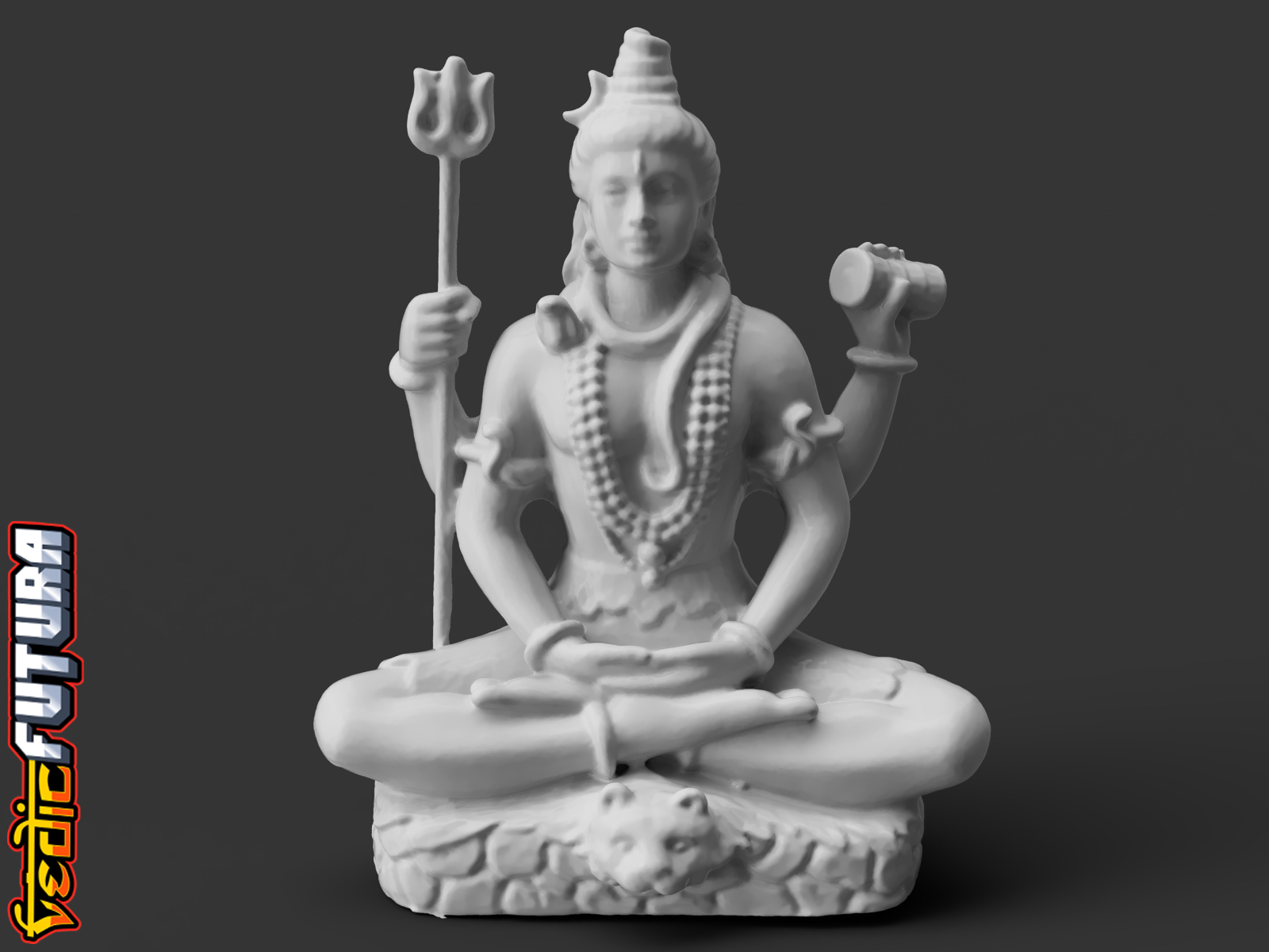Shiva in Meditation on Tiger Skin