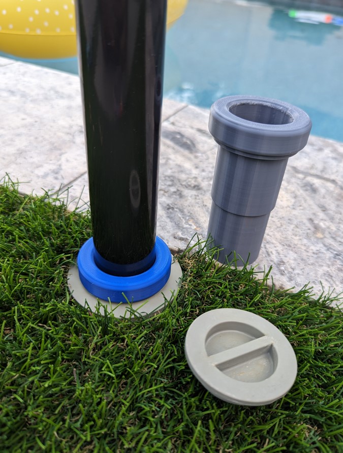 Pool Umbrella Stabilizer Sleeve Reducer Adapter Basketball by ntalekt, Download free STL model