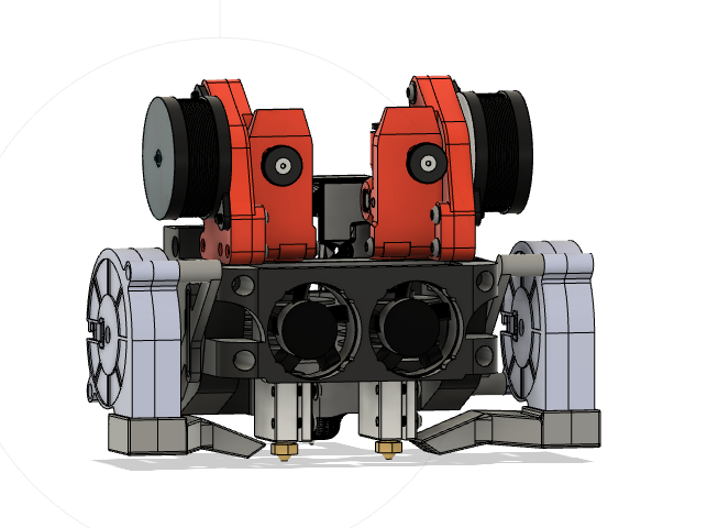 Dual hotend carriage with bltouch inside for Voron Switchwire by