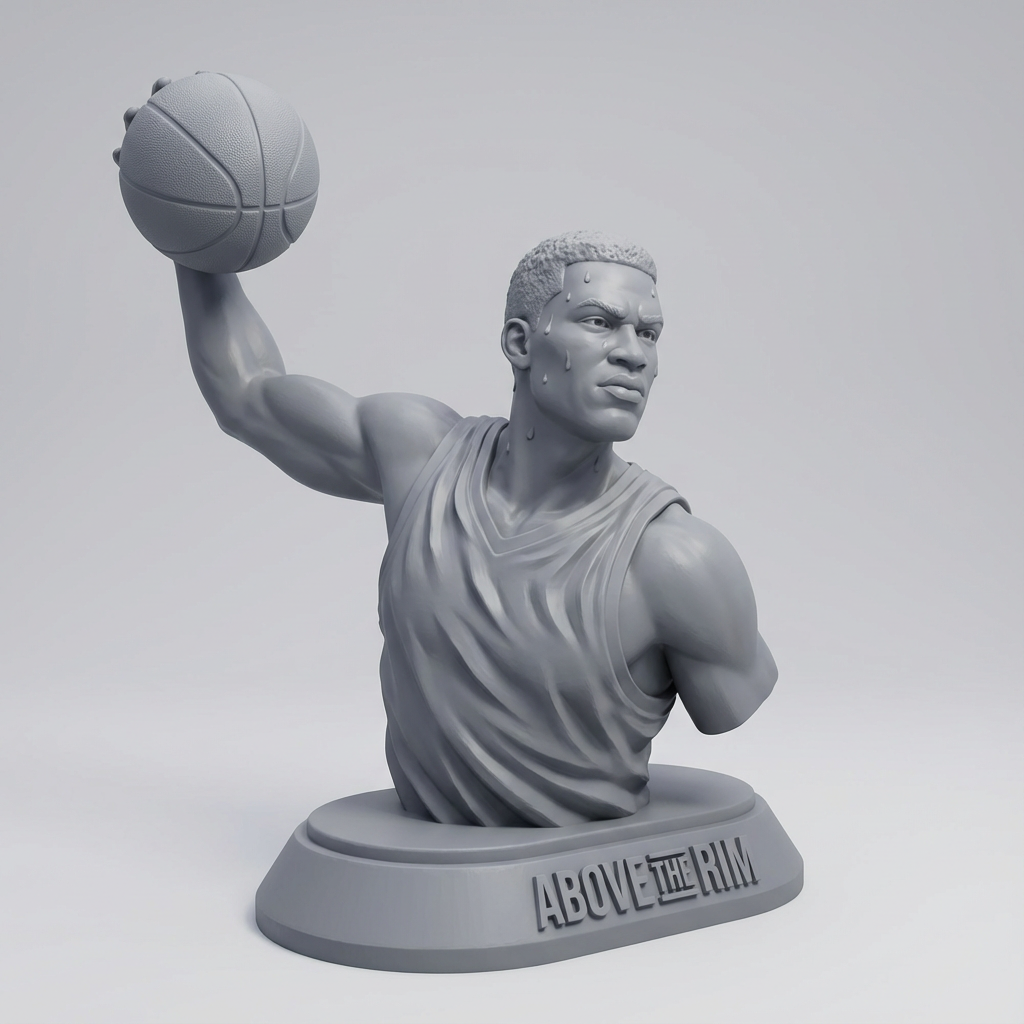 Basketball Slam Dunk Bust – “Above The Rim” | Support-Free Sports Sculpture