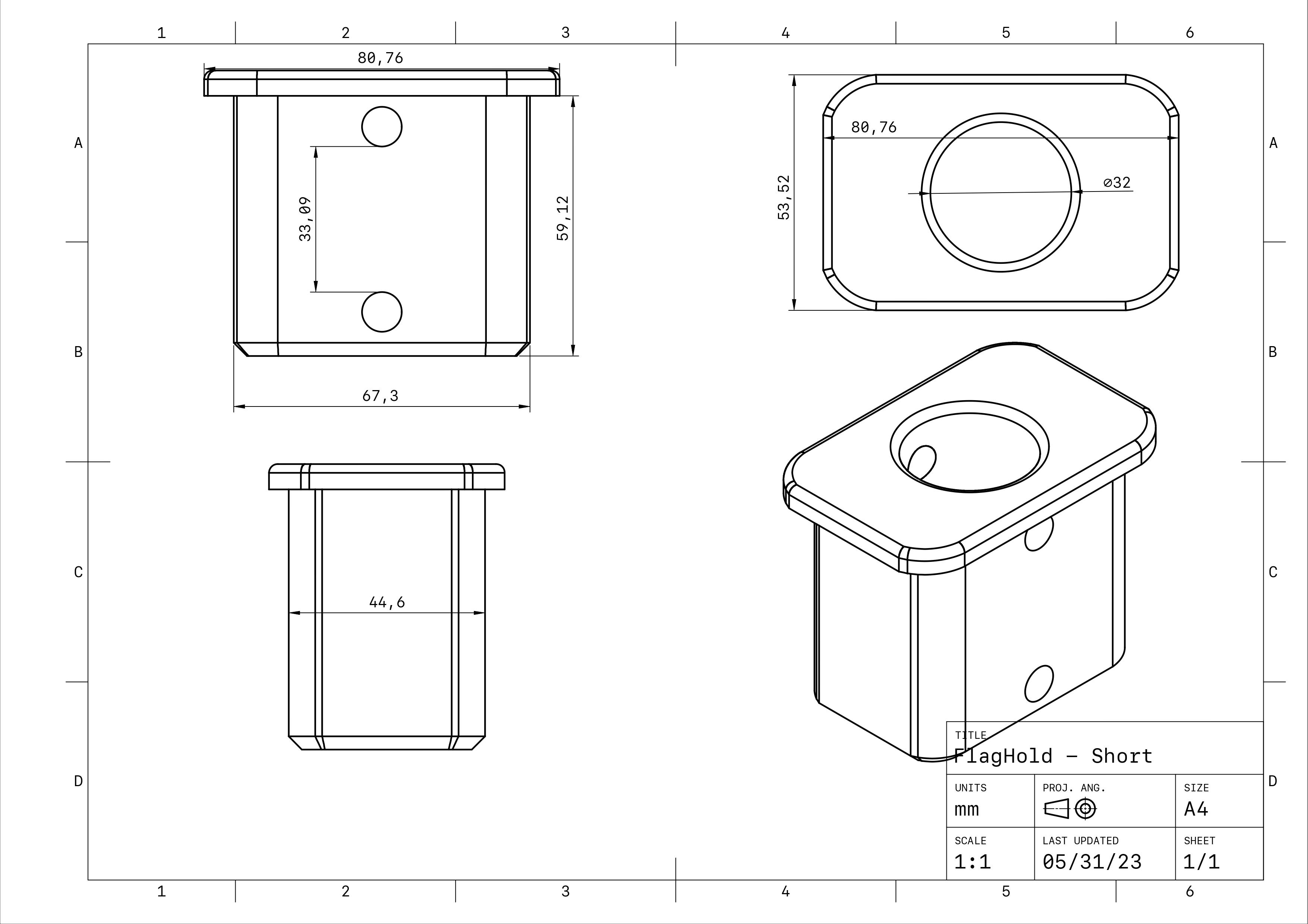 Miniatura 7 do modelo 3D Flag holder insert
