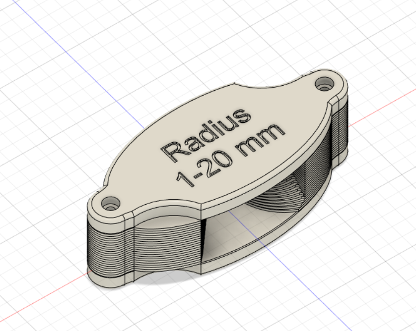 Radius Gauge with Parametric Screws by Rolkin Download free STL model