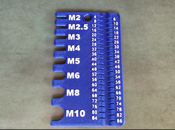 M2 Screw Ruler Screw measuring tool. Wallet edition. M2-M10, 4-86mm by BC Designs ...