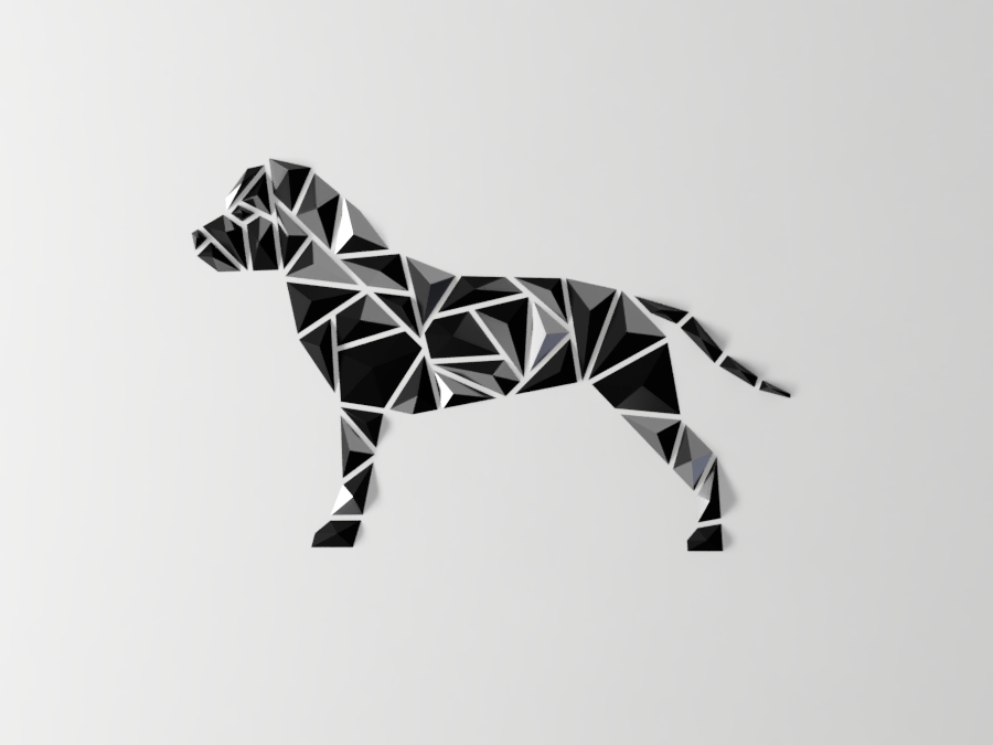 Geometric dog wall art “StaffyAmStaff style” by dgemily Download