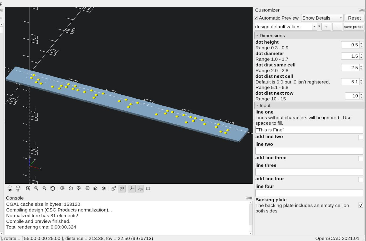grade one braille generator von garysgeekery | Kostenloses STL-Modell ...