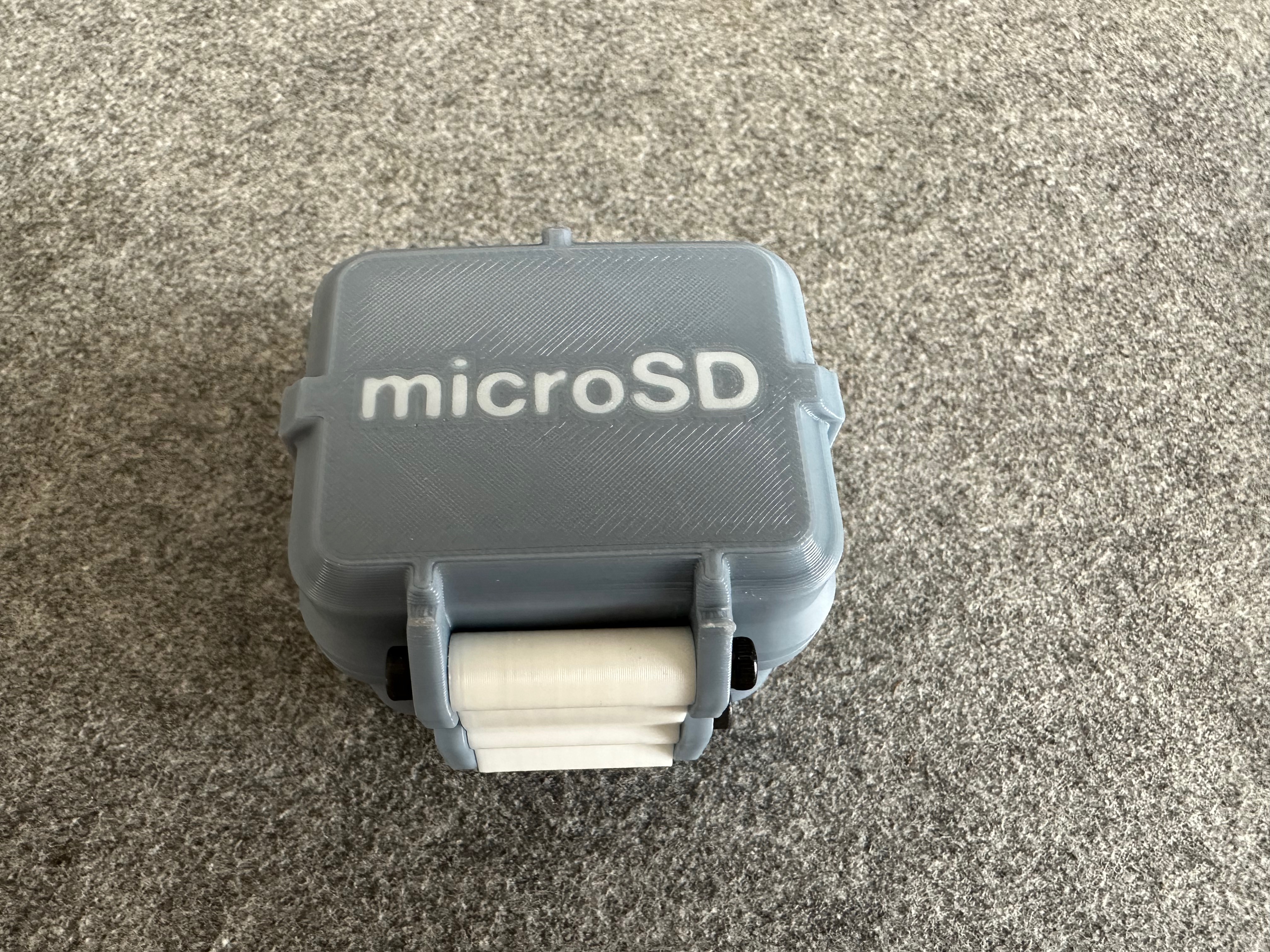 MicroSD card box with text