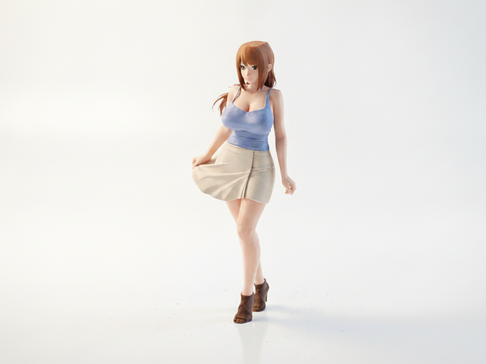Anime Girl Figurine Manga Character 3D Printable