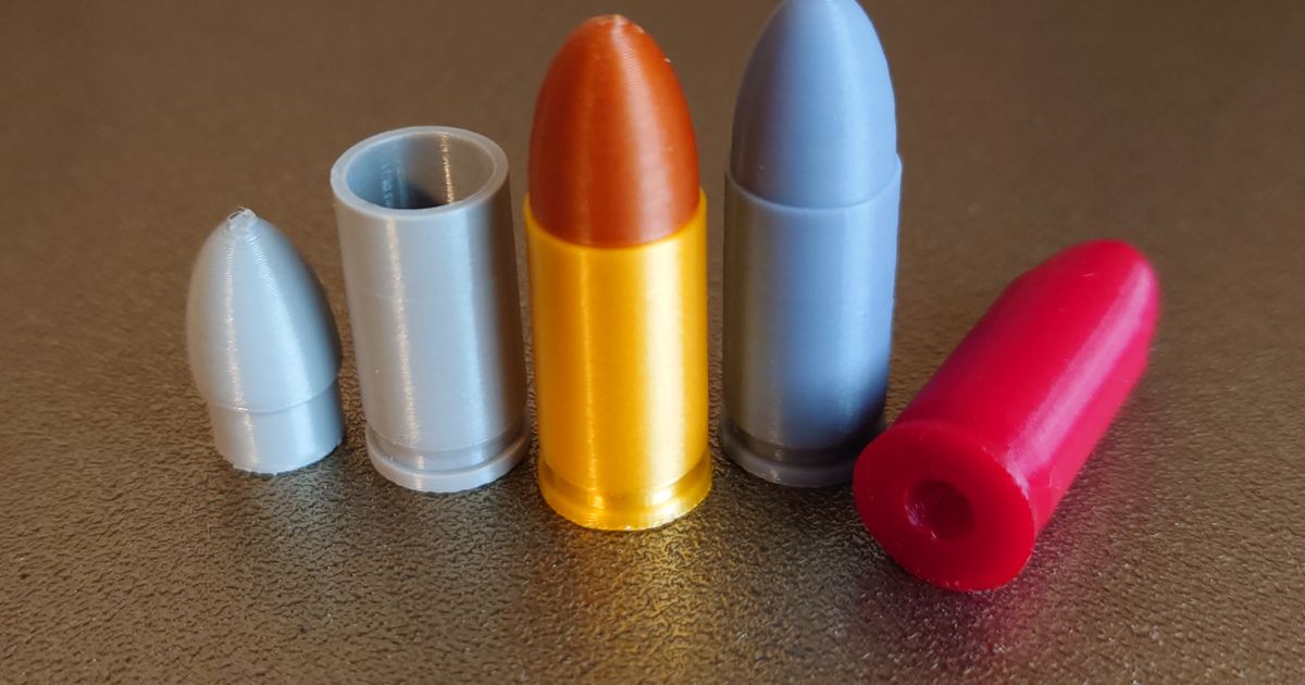 9mm Luger replica and snap cap by spearmountain Download free STL