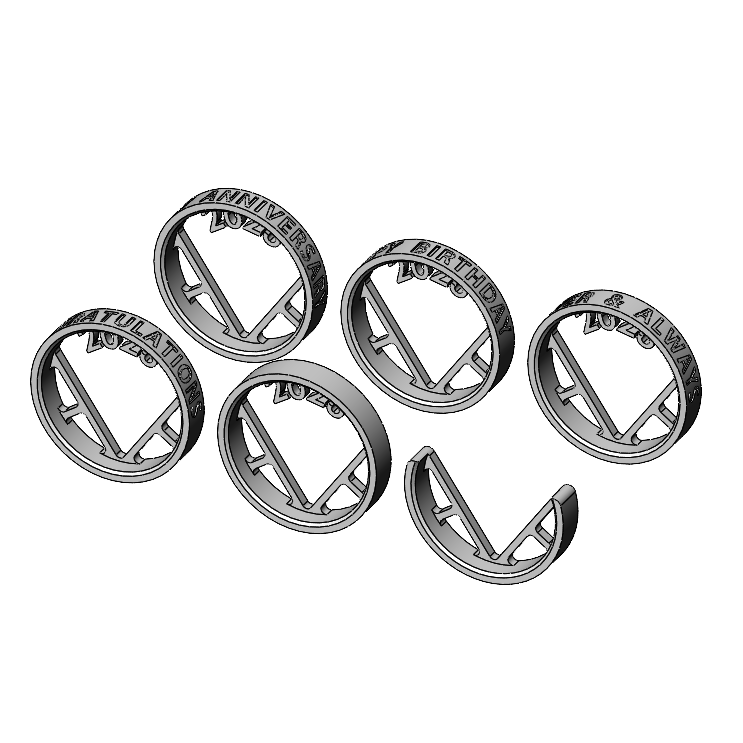Miniatura 5 do modelo 3D Customizable Ring Display Stand