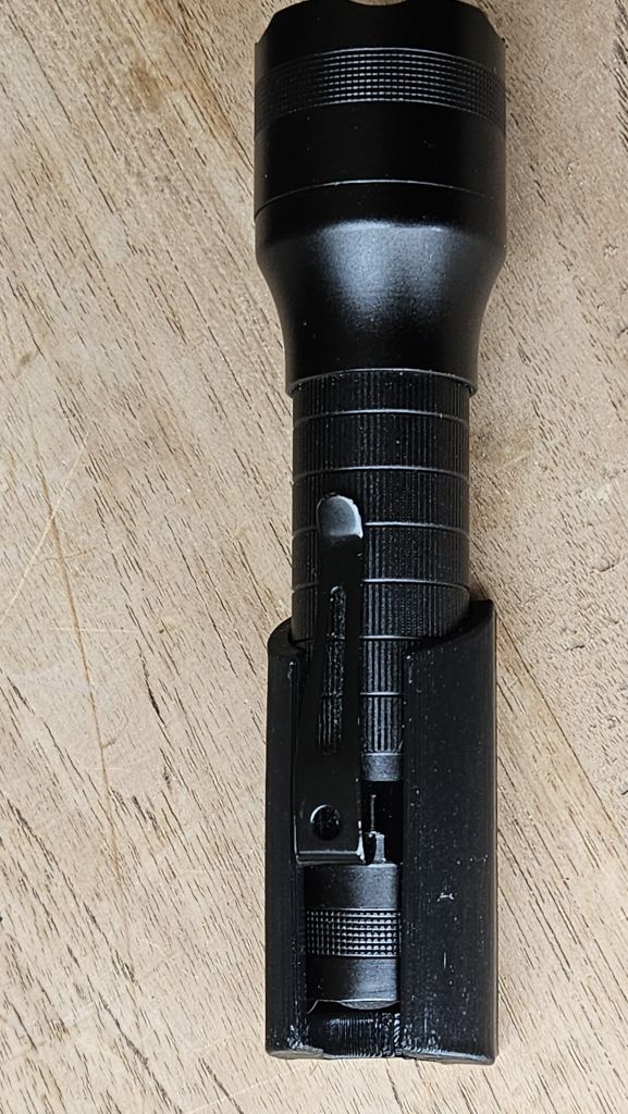 Flashlight nightstand wall screw mount (parametric) by Groentebroer