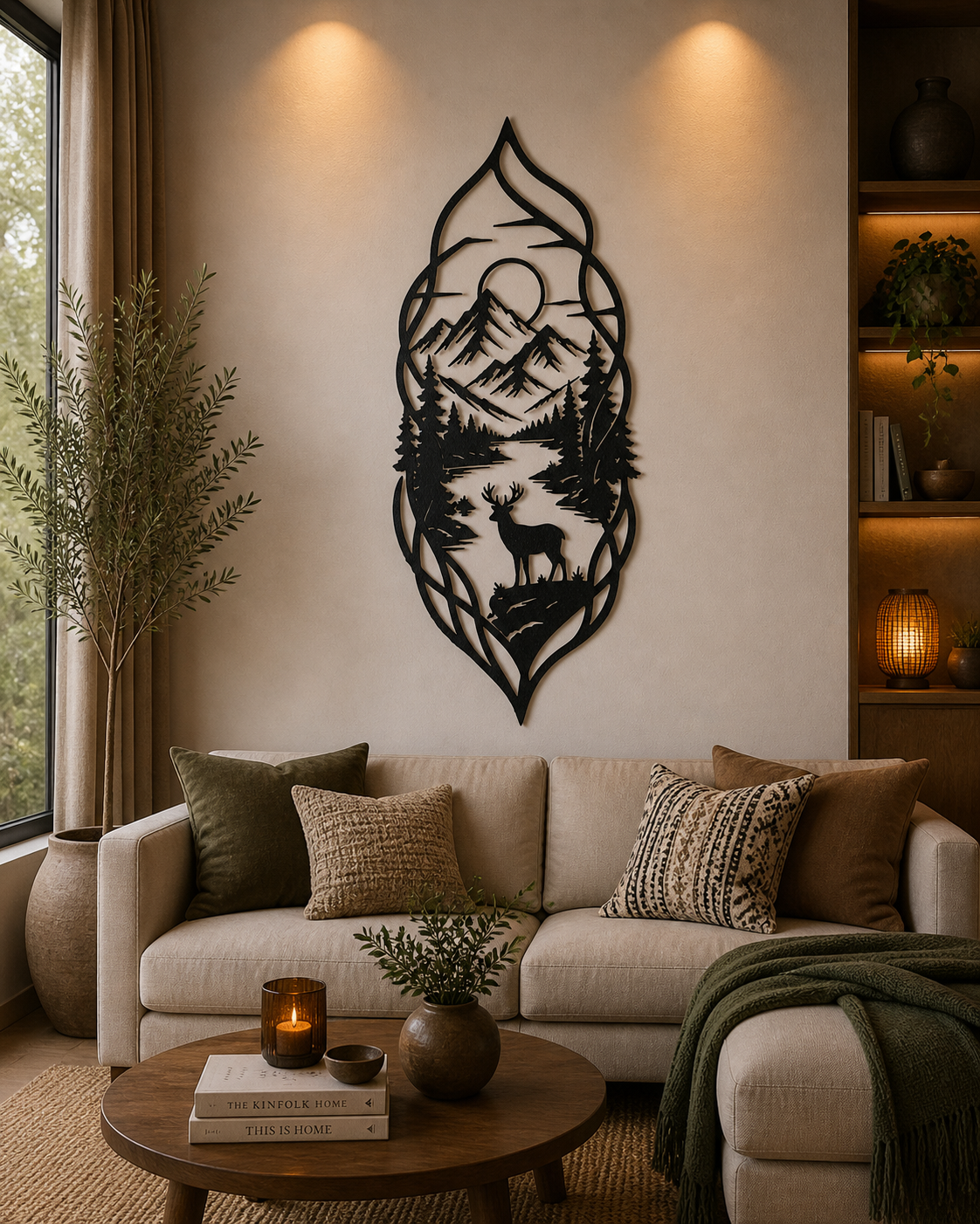 Deer Mountain Landscape 2D Wall Art