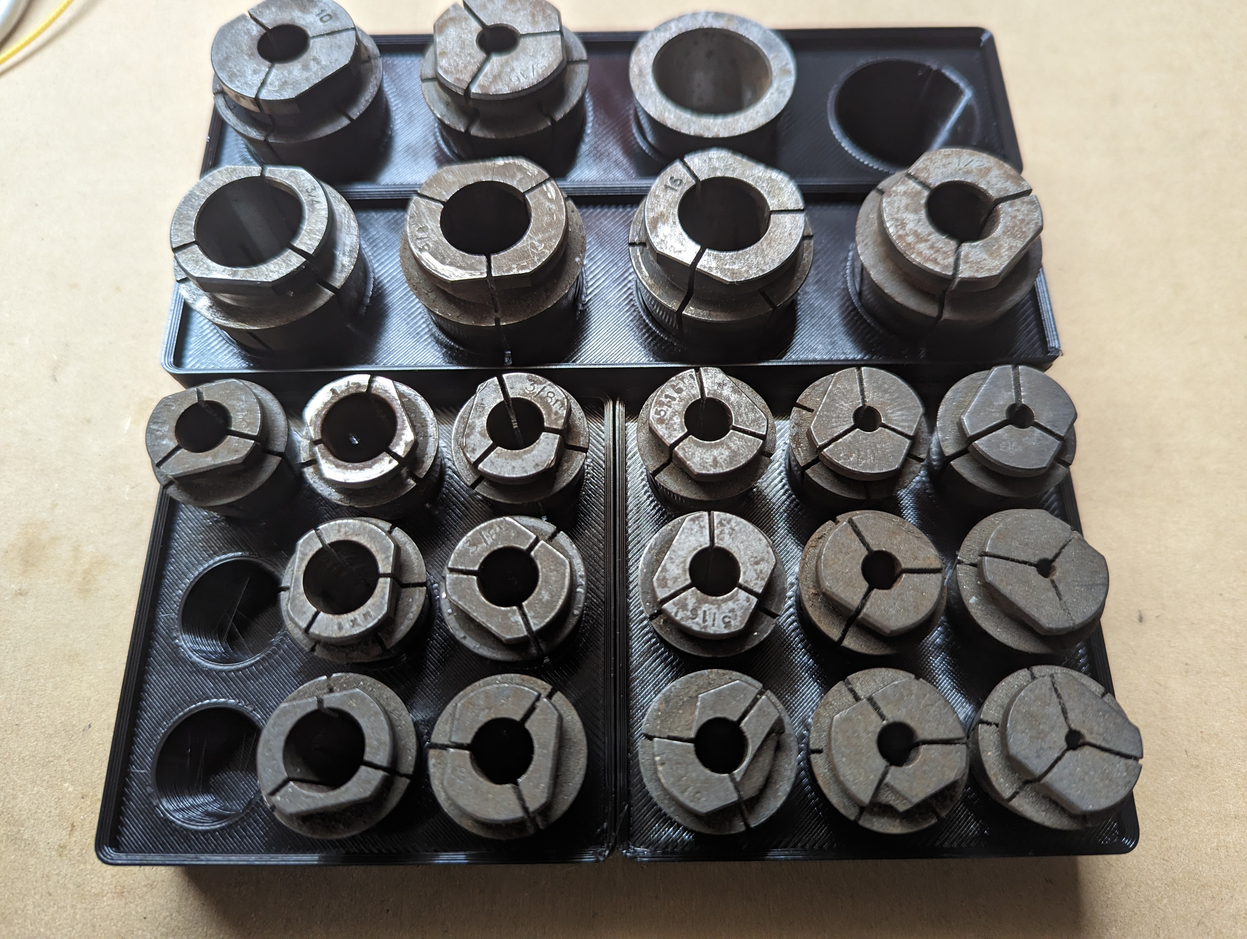 Gridfinity Deckel Pantograph Spindle Collet trays
