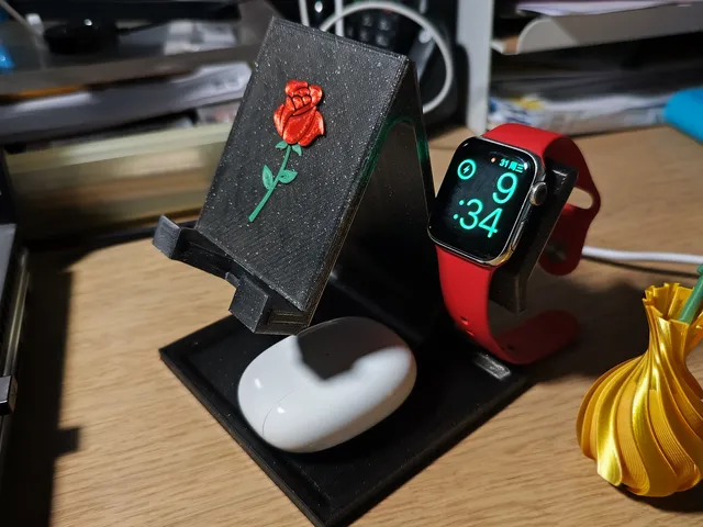 Phone stand with apple watch charger watch stand