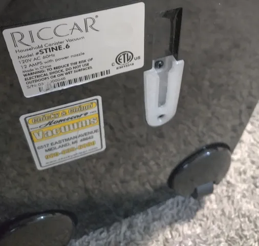 Wand bracket for Riccar Pristine (#STINE.6) vacuum cleaner