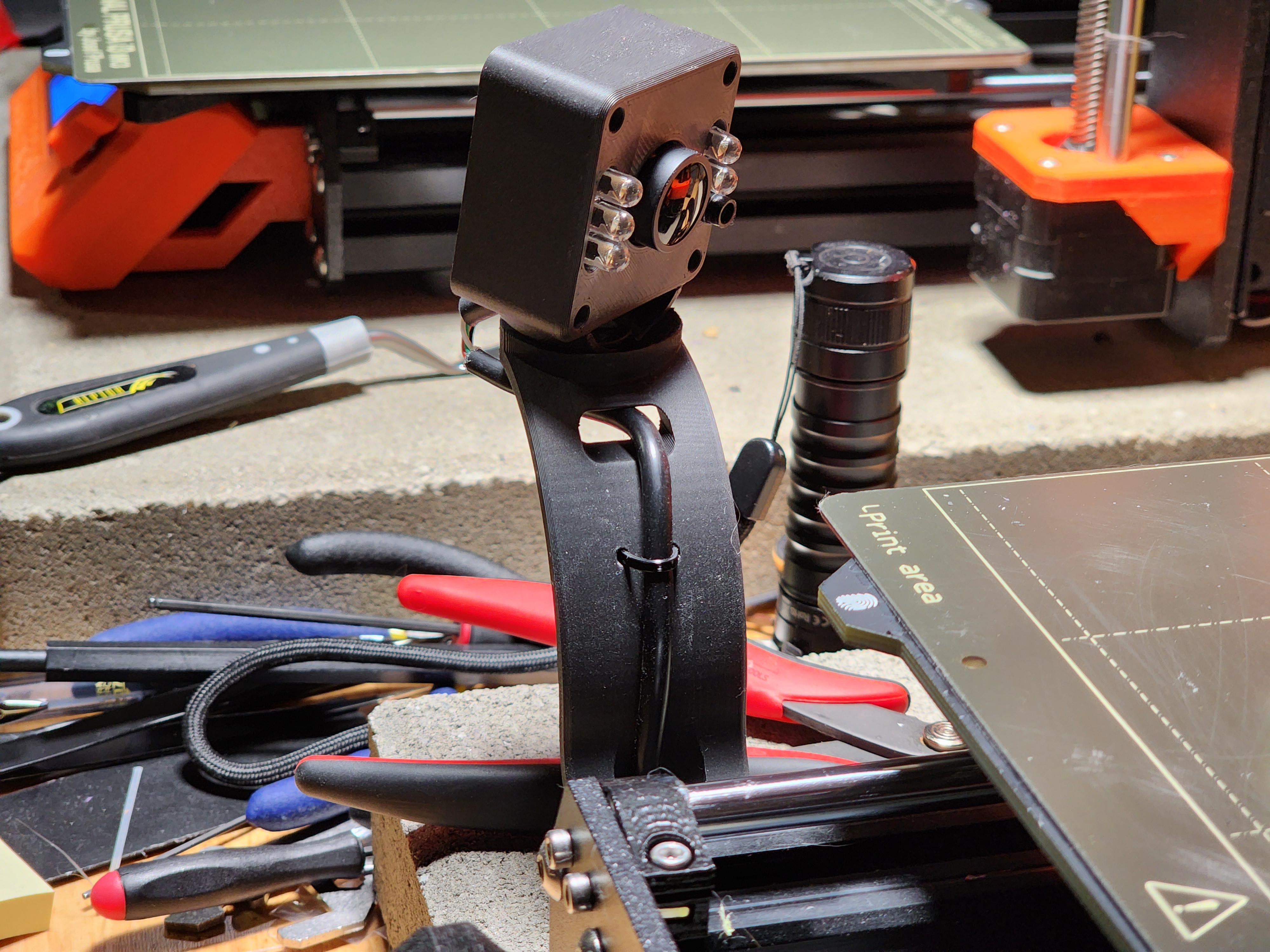 Arducam Day / Night (B0205) case and swivel mount with Prusa & 3030 (Voron) brackets 3D model thumbnail