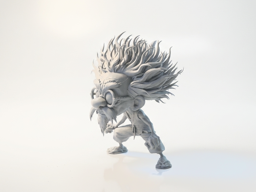 Spiky Haired Character Figurine Collectible 3D Printable