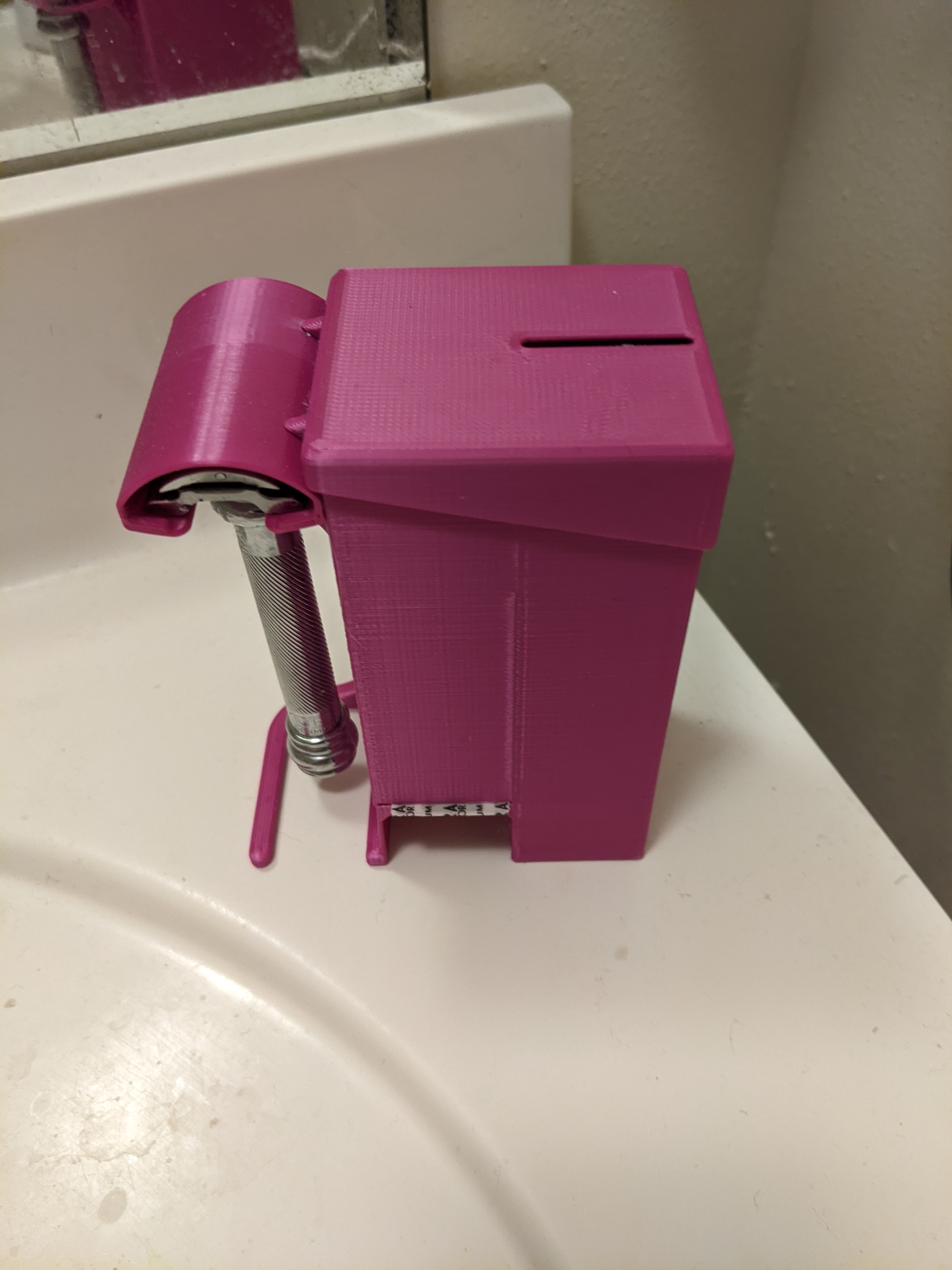 Safety Razor Stand, plus Blade Dispenser / Disposal by zimboptoo