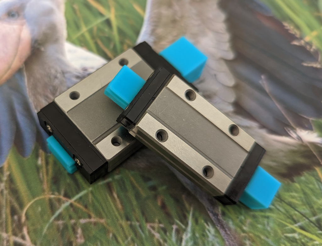 MGN9 MGN12 block/carriage disassembly helpers with stop