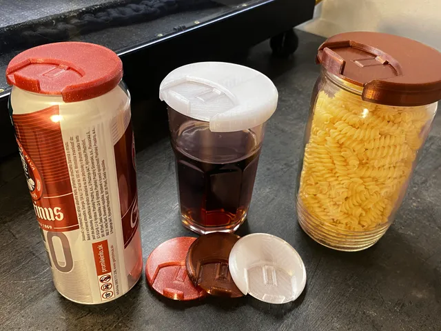 Can, cup or jar lid sliding