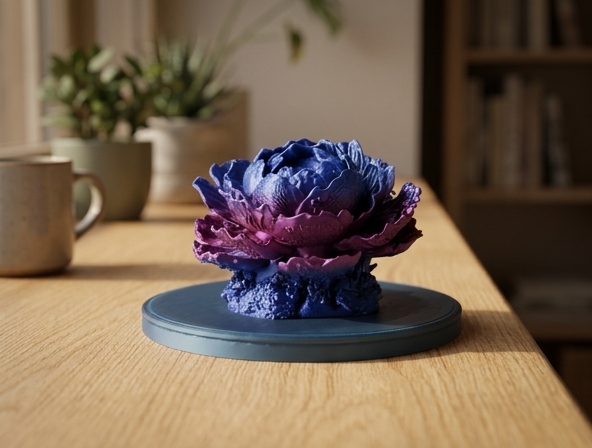 Coral Peony Sculpture