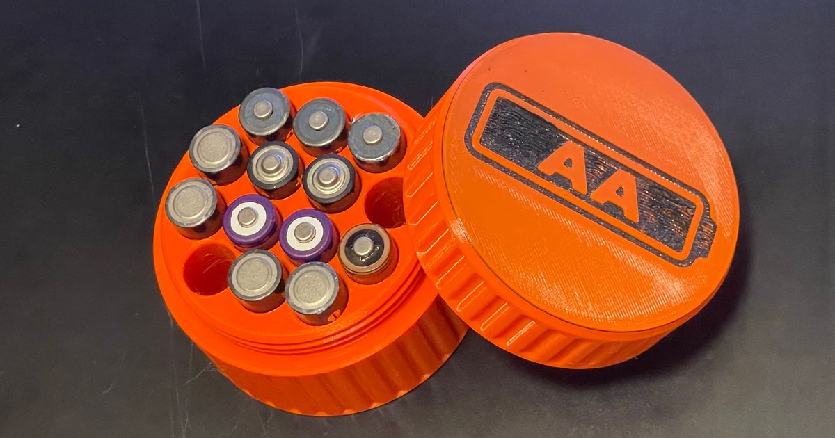 AA Battery Storage with 14 holes by Ivosus Download free STL model