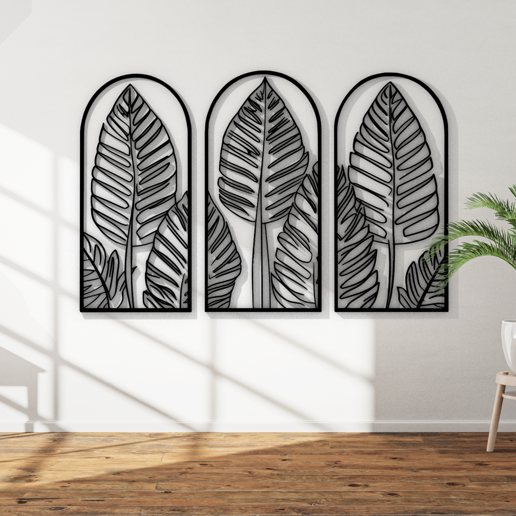 Leafs in Window Wall Sculpture 2D