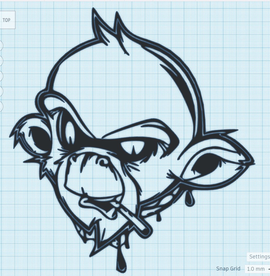 SMOKING MONKEY - WALL ART
