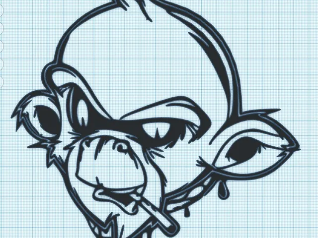 SMOKING MONKEY - WALL ART