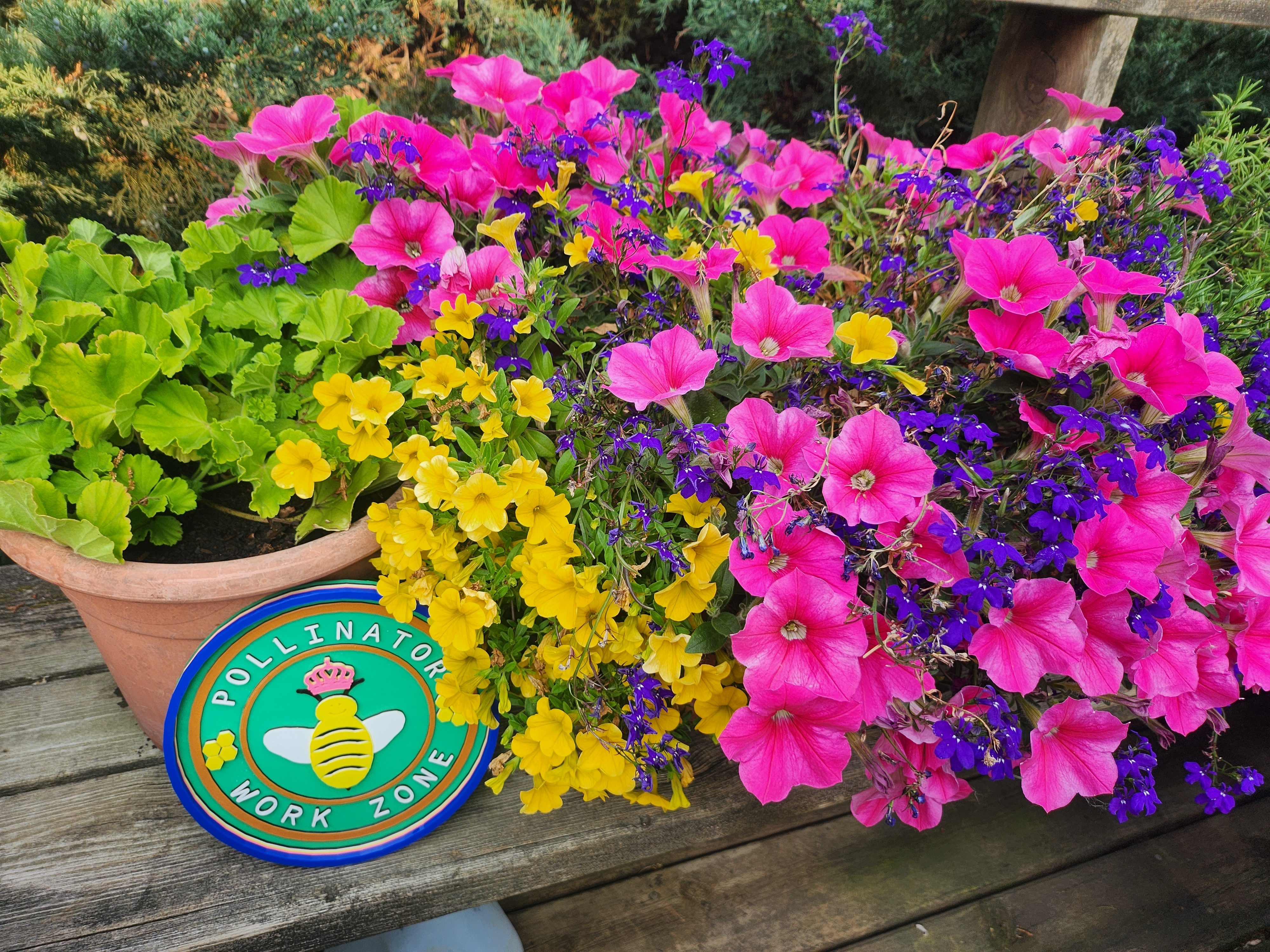 Bee Pollinator Work Zone Backyard Sign Post Stake for Gardeners