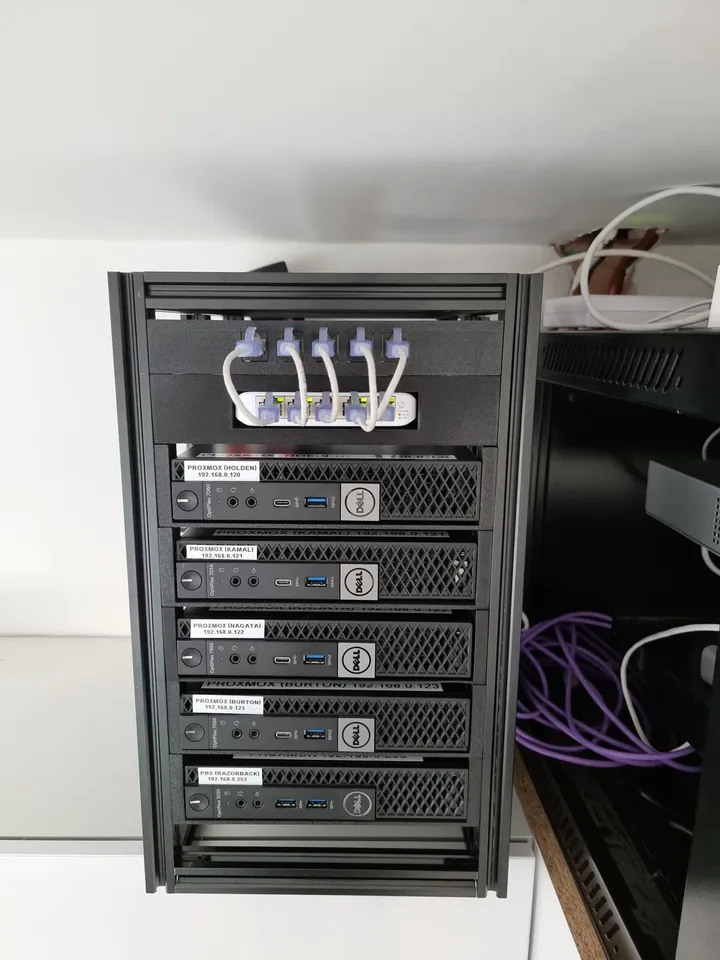 Mini server racks and mini patch racks