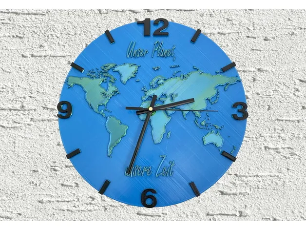 Wall Clock Earth - Wanduhr Welt