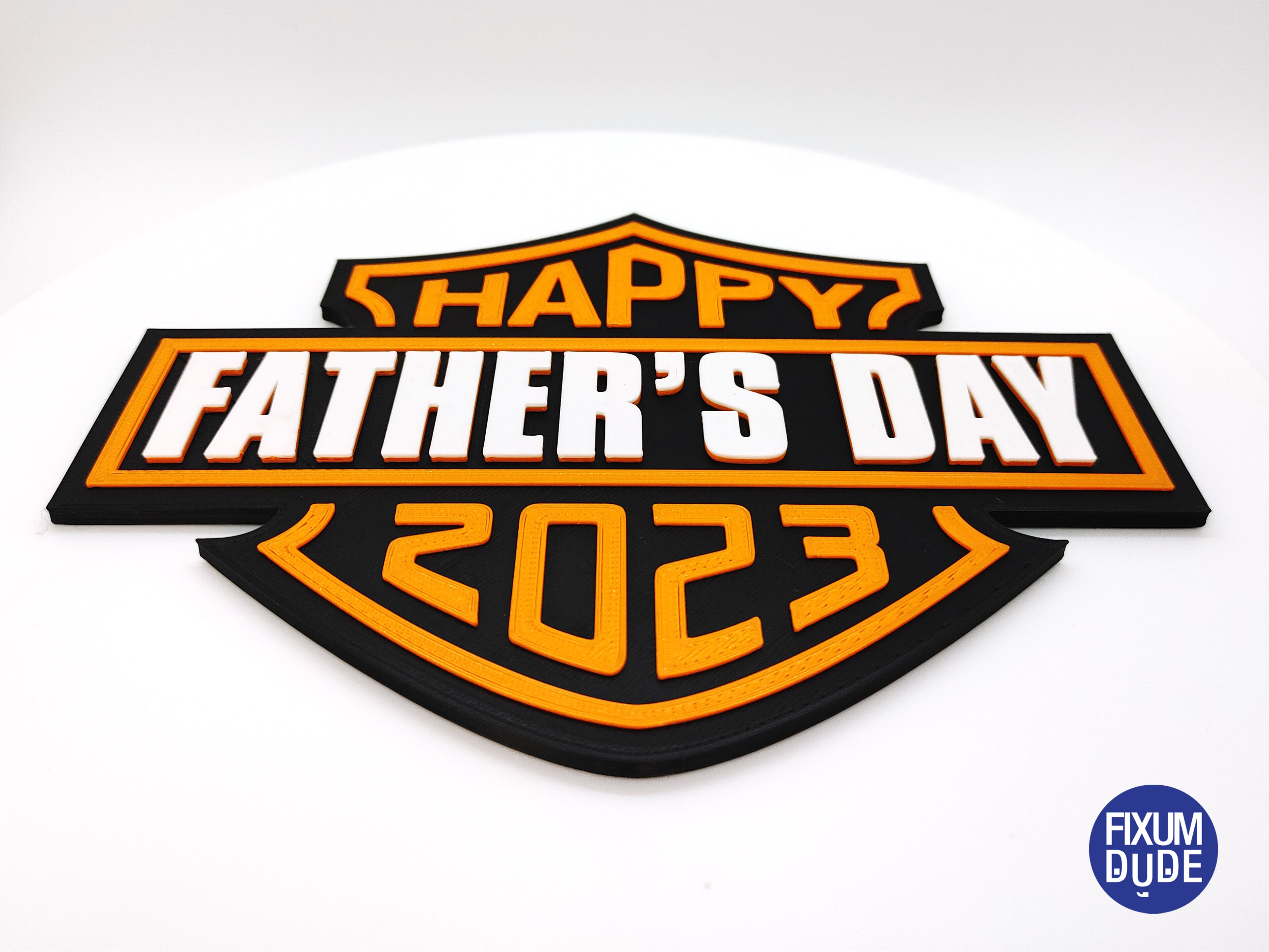 Happy fathers day ornate typography black circle Vector Image