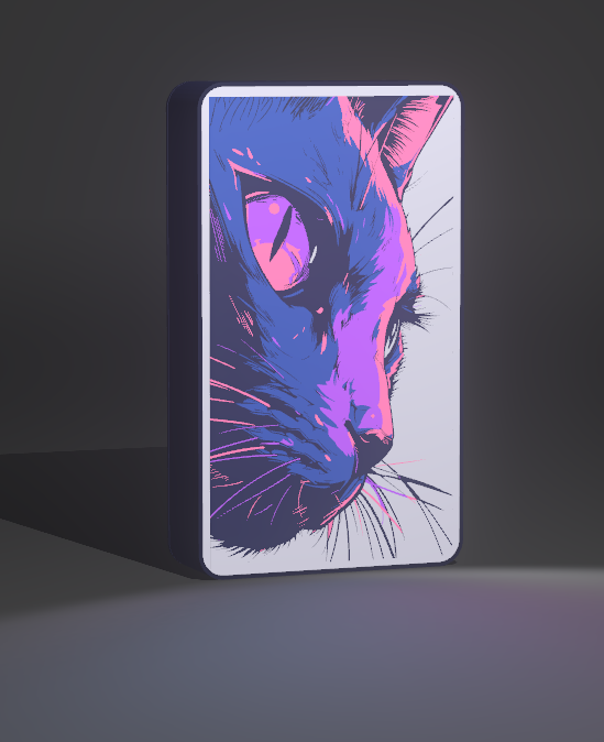 Lámpara LED 3D de Gato Estilizado (Diseño Moderno y Colorido)