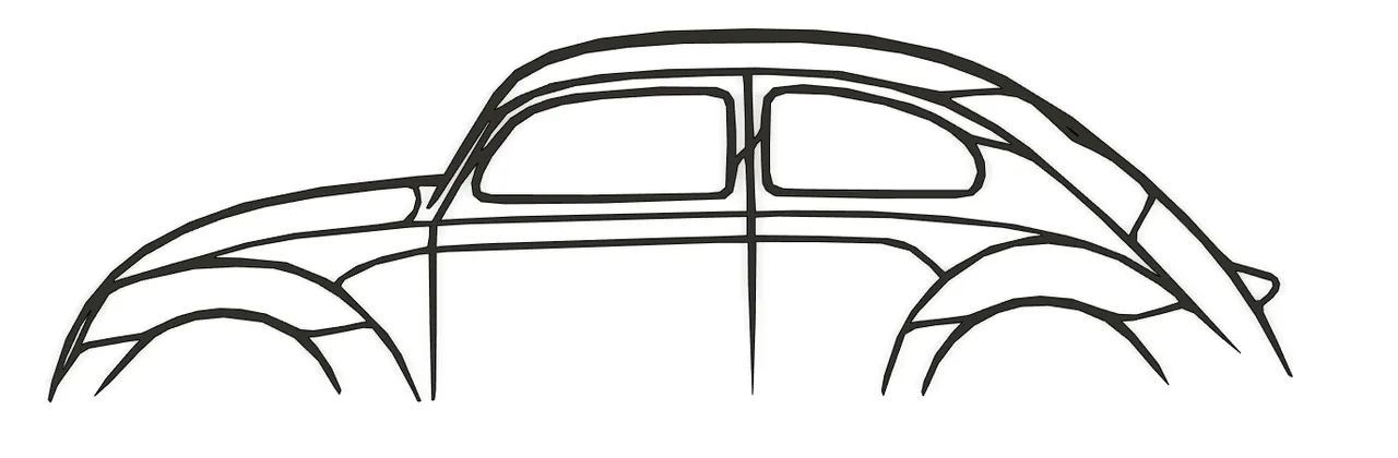 Volkswagen Beetle (classic) Silhouette Wall Art by The Mapster | Download free STL model | Printables.com