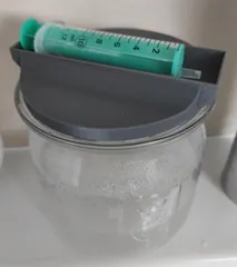Abdeckung/Deckel für Weck Glas mit Spritzenhalter für zb. Nasenspülung / Cover/lid for Weck jar with syringe holder for eb. nasal lavage