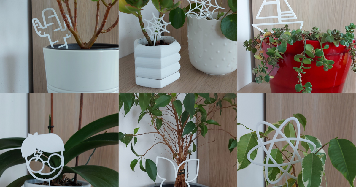 Outline Art Decorative garden stakes by Repoholy Download free STL