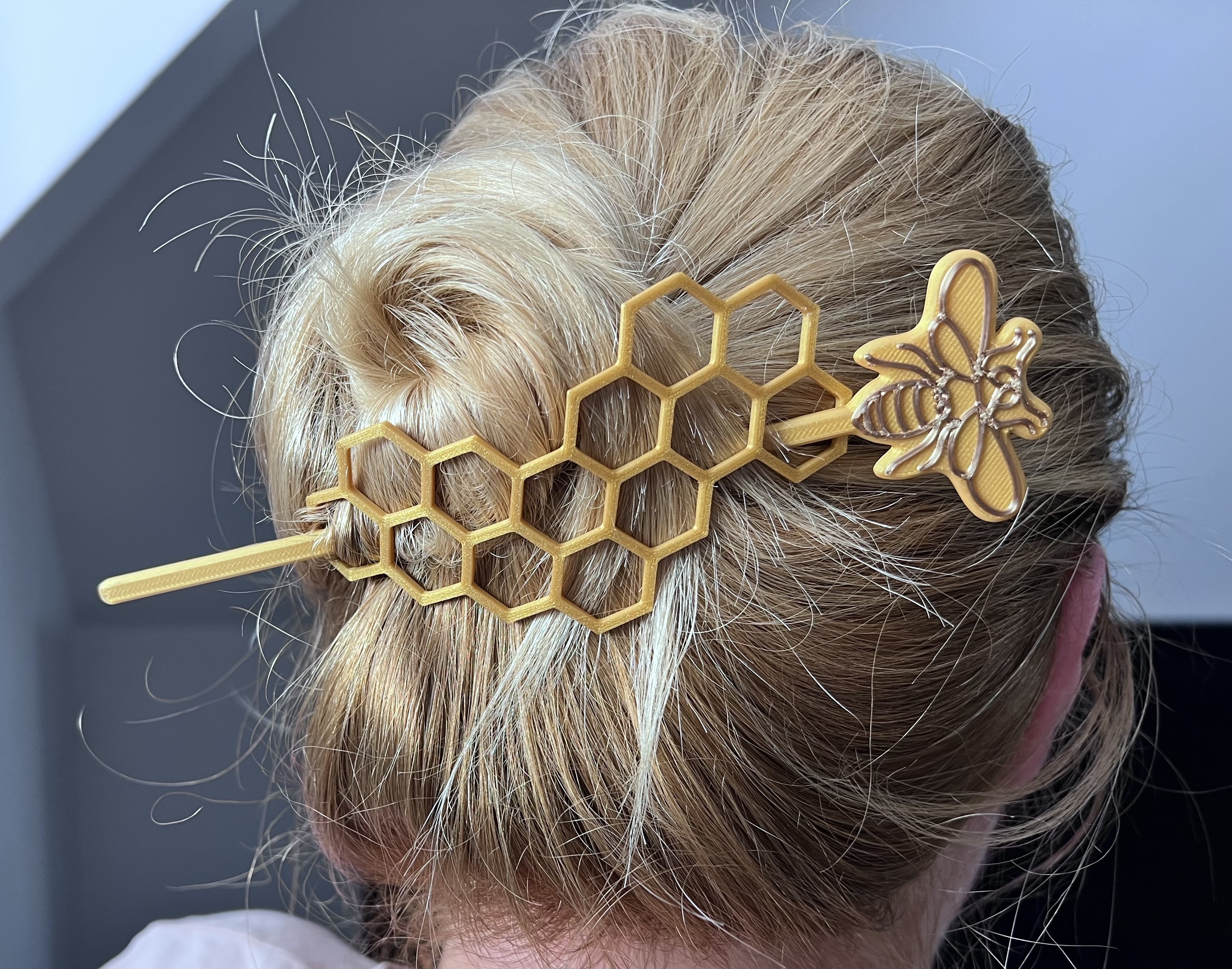 Bee & Honeycomb Slide Hair Clip
