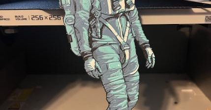 Man in a Spacesuit Graphic Art by Steve from HueForge