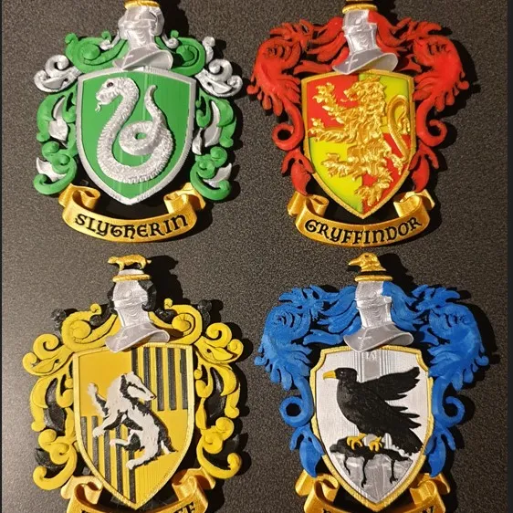 Hogwarts House Crests Gryffindor Slytherin Hufflepuff Ravenclaw by