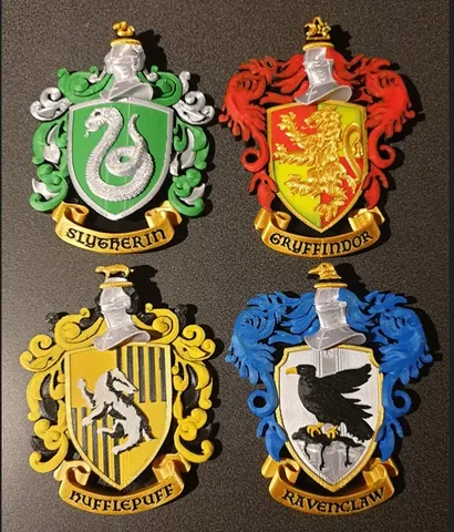 Hogwarts House Crests Gryffindor Slytherin Hufflepuff Ravenclaw