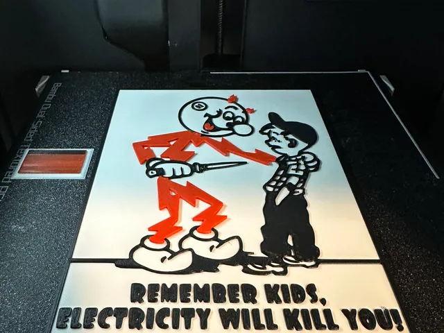 Electricity Will Kill You Sign - For MMU / Bambulab AMS