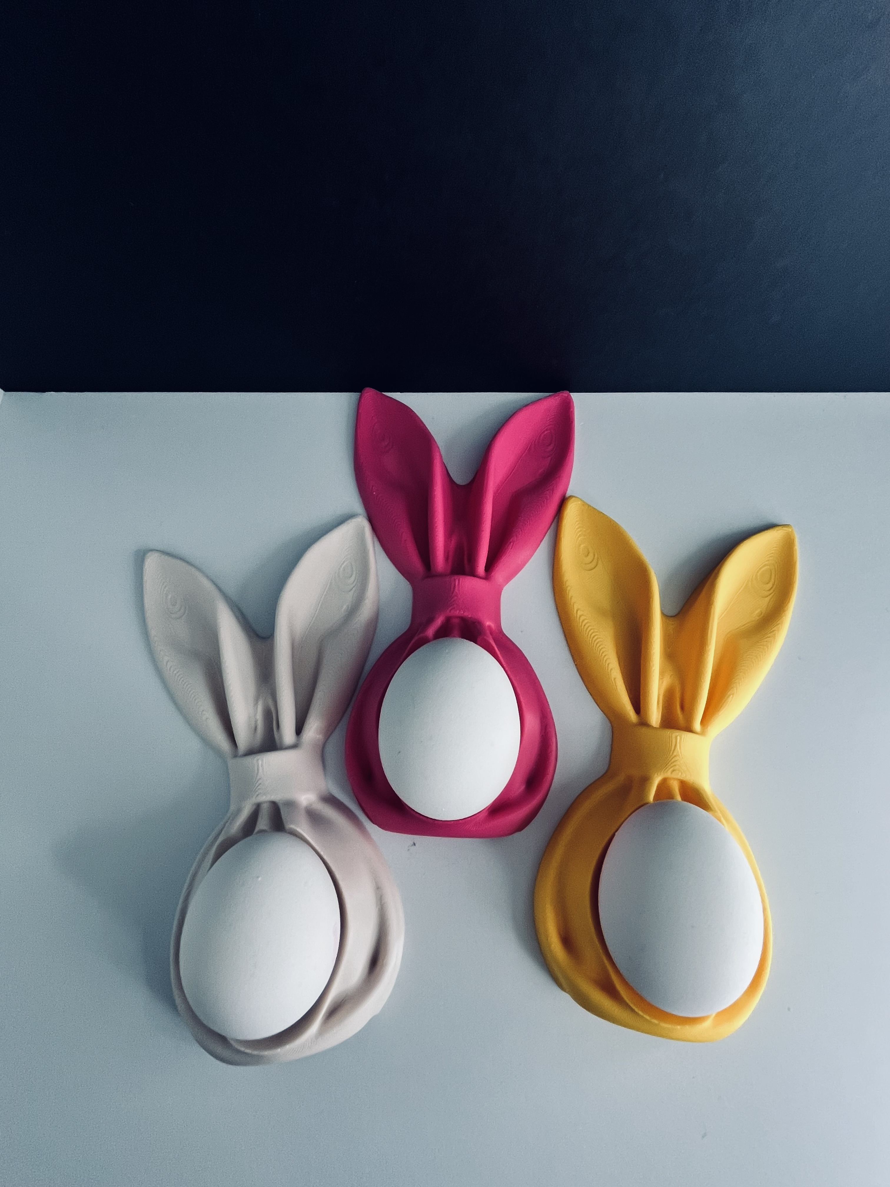 Bunny cloth egg holder Easter organizer home decor — miniatura 3
